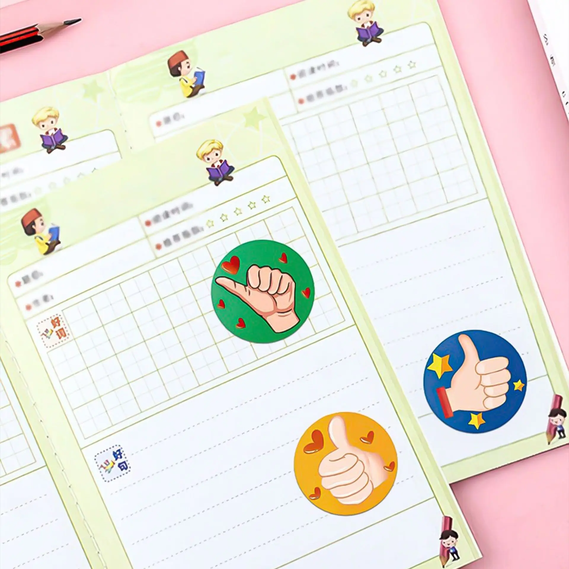 500개 동기 부여 스티커, 교사 보상 스티커 롤, 학교 교실 가정용 배변 훈련 스티커