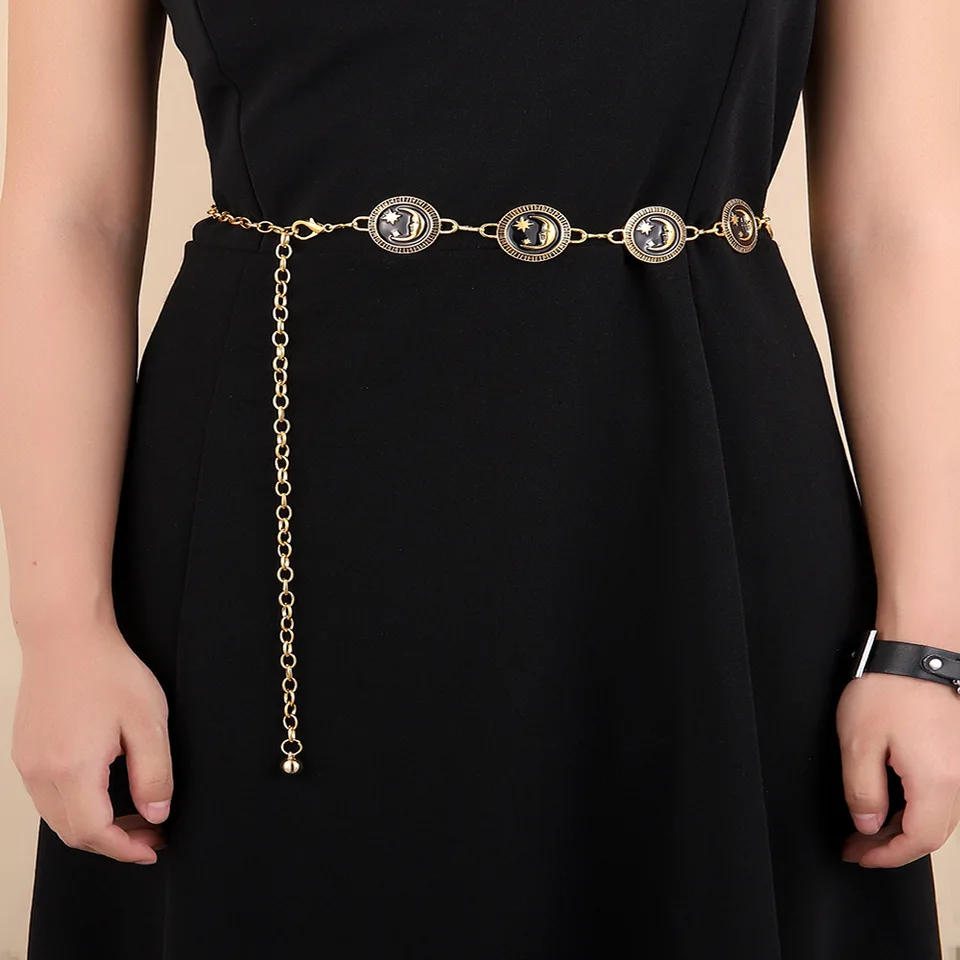 LumiSyne Moda Catena Cintura Da Donna Semplice Anello In Metallo Fibbia Regolabile Catena Della Vita Oro Argento Cintura Per Festa Nozze Quotidiano