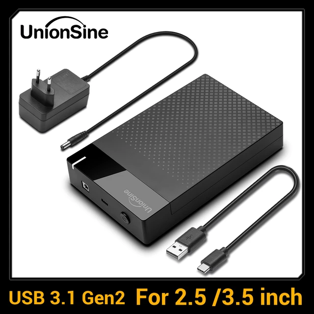 Boitier Disque Dur Externe Noir USB 3.1 2.5 3.5 pouces pour 18to SATA HDD  et SSD