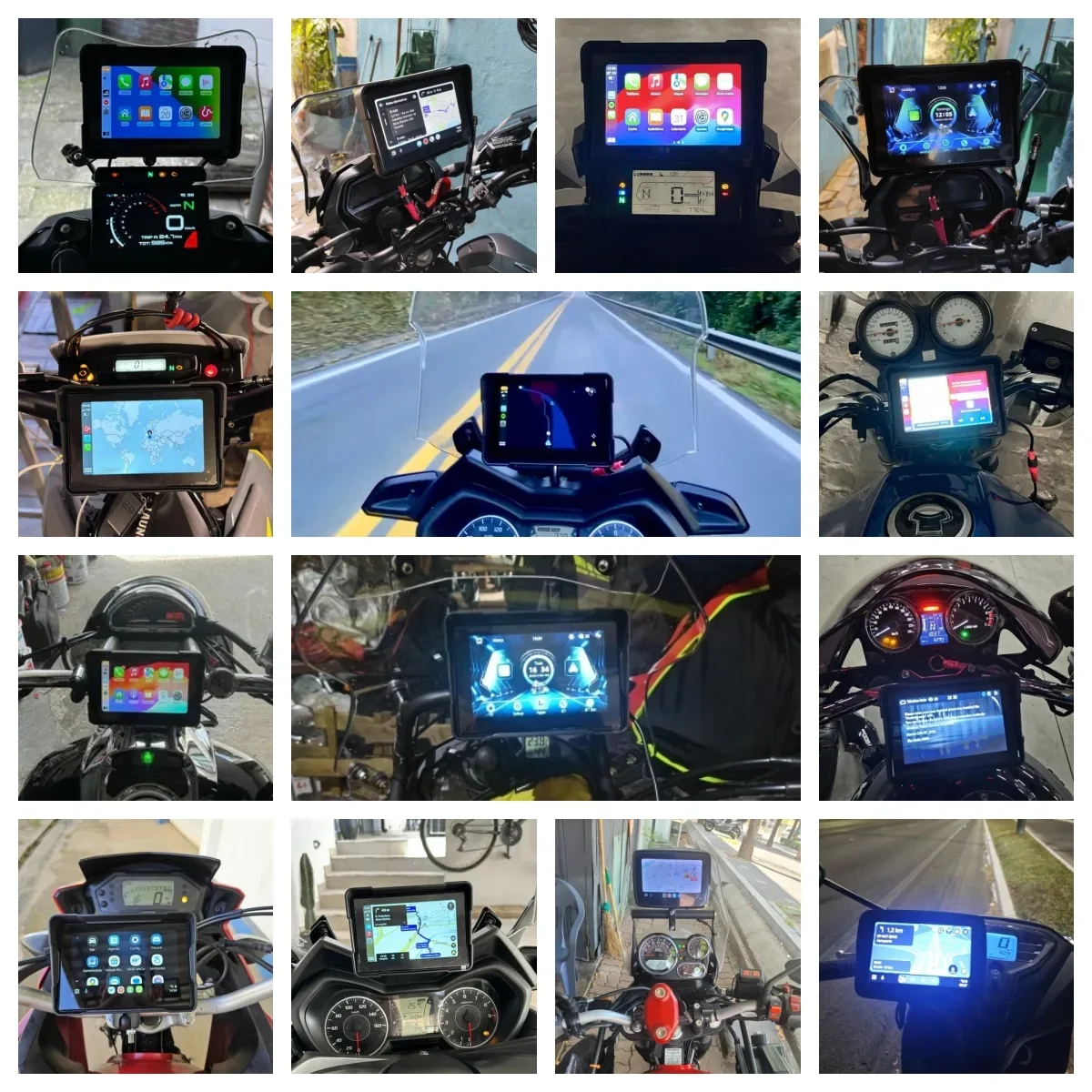 Jansite 5 inch Portable Motorcycle DVR LCD Display IPX7 Waterproof Monitor For Wireless Apple Carplay Android Auto Moto Car Play