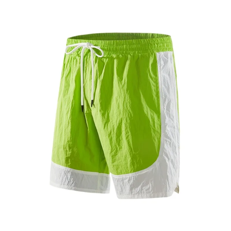 2024 Beach Pants Couple Splicing Summer Thin Ice Sports Casual Shorts for Men and Women Outdoor Breathable Loose Men's Clothing