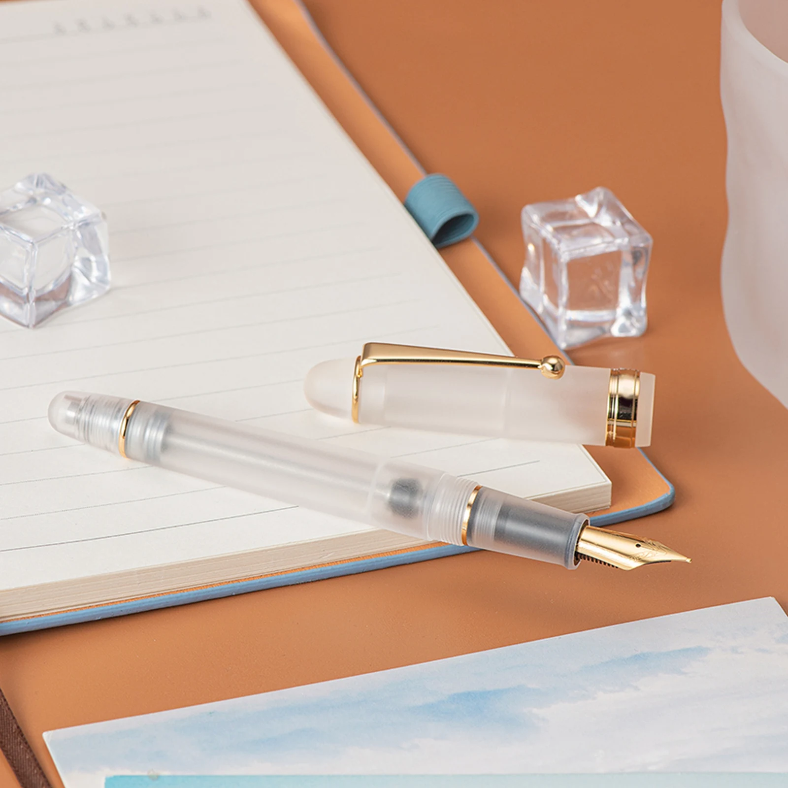 Asvine V126 Fountain Pen EF F M Nib Vacuum Filling Matte Acrylic ink Pen school office  supply calligraphy Writing gifts pens 4