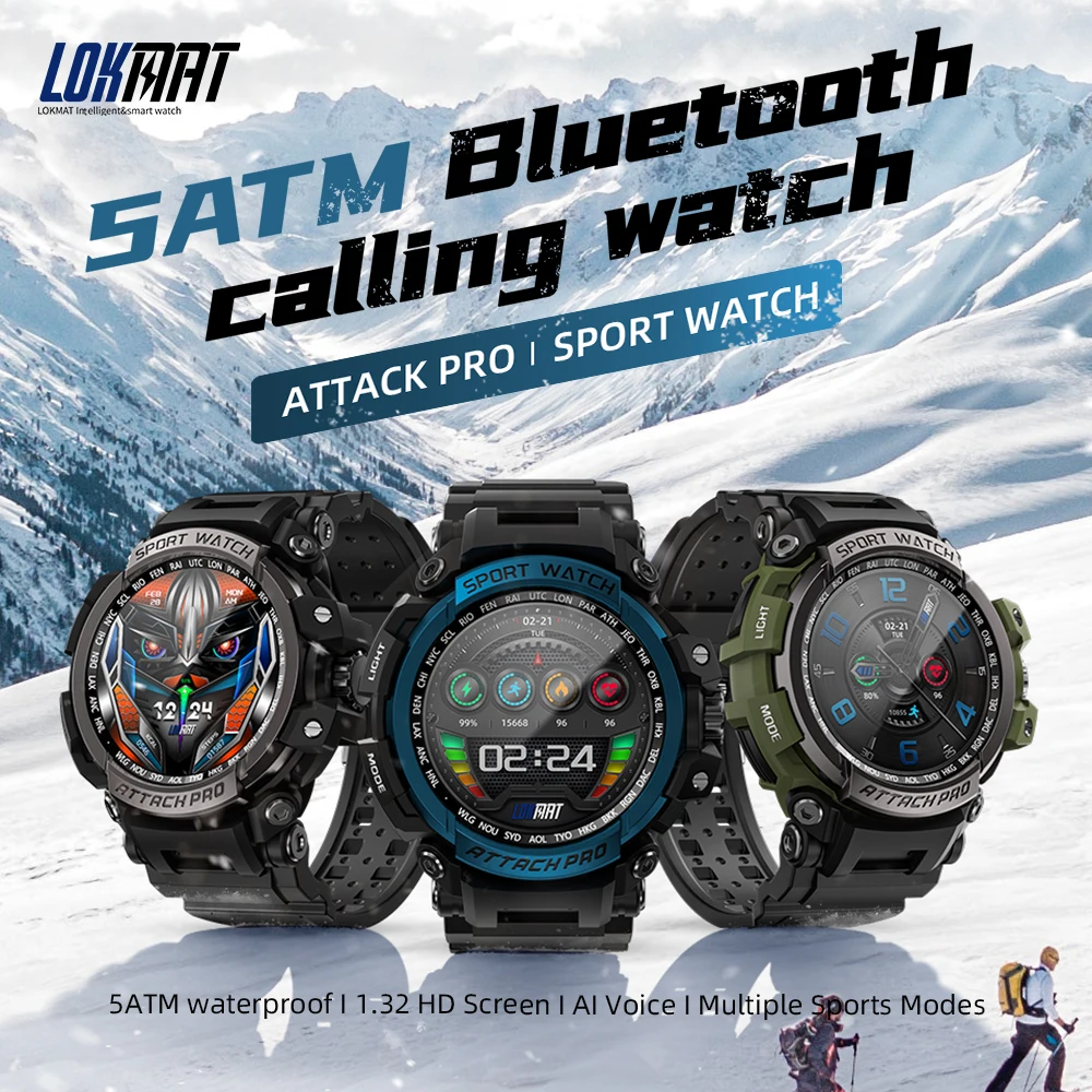 2023 New Attack Pro Sport Smart Watch Bluetooth Calling Watches 5Atm Impermeabile Fitness Tracker Cardiofrequenzimetro