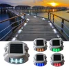 Outdoor Lighting IP68 Waterproof Solar Powered 6LED Road Stud Light Aluminum Road Reflective Light Highway Ground Warning Light 2