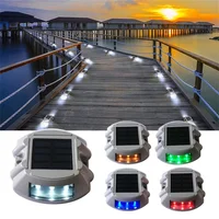 Outdoor Lighting IP68 Waterproof Solar Powered 6LED Road Stud Light Aluminum Road Reflective Light Highway Ground Warning Light 2