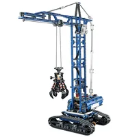 1400 Piece Bricks Motorized Crawler Crane Mobile Tower Crane Technical City Model Building Blocks Boy Birthday Gifts Kids Toys 5
