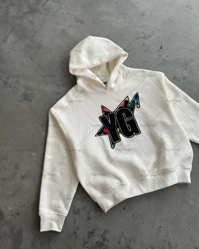 thumbnail image 1 of Sudadera con capucha holgada Harajuku con estampado de letras personalizadas Retro para mujer Y2K, sudadera informal americana de moda versátil de gran tamaño para hombre 2024, 1 of 4