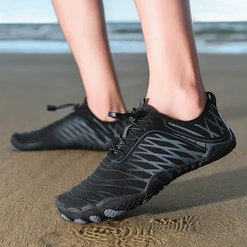 Oiaano Punta larga Uomo Scarpe nere a piedi nudi Donna Sneaker sportiva Stivaletti da acqua unisex Uomo Aqua Beach Suola morbida Leggera e traspirante 1