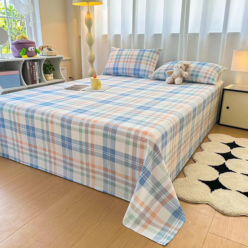 Makinede Yıkanabilir Çizgili Ekose Çarşaf - Yumuşak ve Rahat, İkiz, Çift Kişilik, Kraliçe Yatak için Hepsi Bir Arada (Yastık kılıfı yok)）)