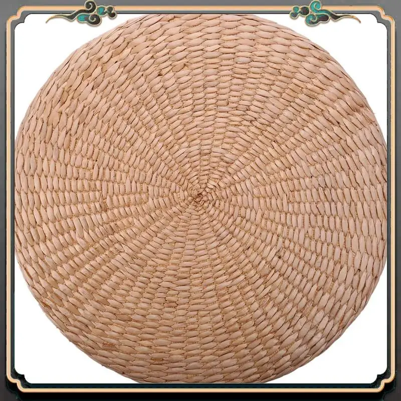 프리미엄 5 Pcs 40Cm 다다미 쿠션 라운드 밀짚 직조 수제 베개 바닥 요가 의자 좌석 매트