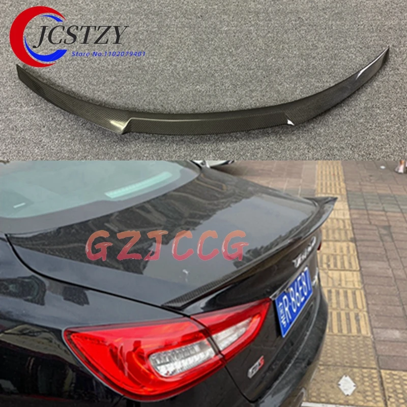 

for Maserati Quattroporte Car Styling Aspec Style Carbon Fiber Rear Trunk Lip Wing Spoiler Splitter 2013-2018