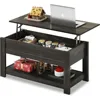 Coffee Table, 39" Lift Top Coffee Table with Hidden Compartment and Storage Shelf for Living Room, Espresso 1