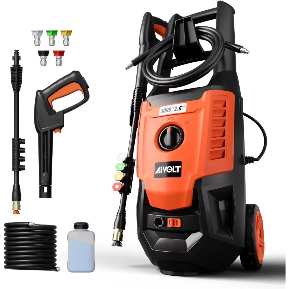 

Electric Pressure Washer 3000PSI 2.6GPM High Pressure Power Washer Electric Powered 1800W Portable Pressure Cleaner Machine