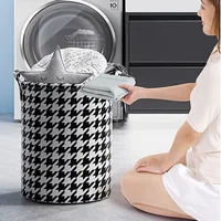 Foldable Round Clothes Laundry Basket Child Toys Dirty Clothes Household Storage Box Cotton Waterproof Large Capacity Organizer 2