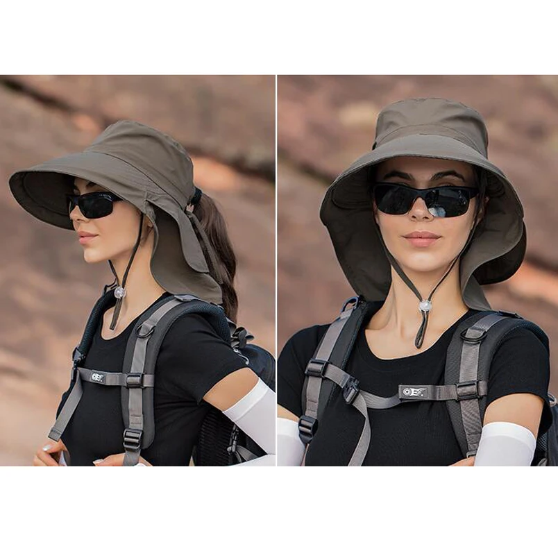 Designer Lightweight Ponytail Hole Visor Hats Summer Bucket Hats for Women Big Brim Outdoor Eye Protection Sunscreen Cap sun hats sunscreen hats bucket hats sun hat