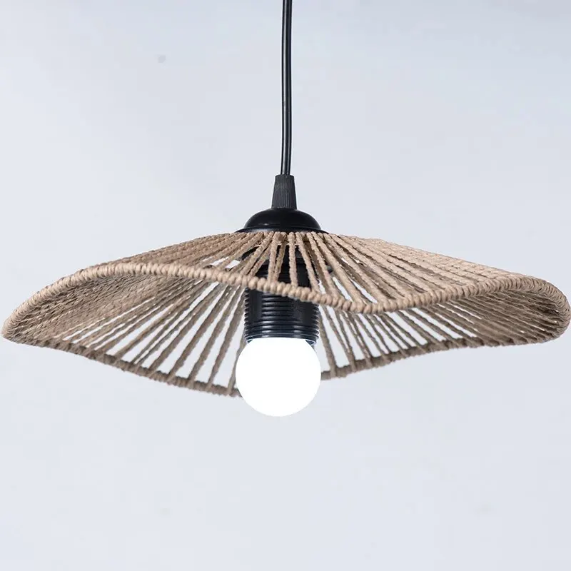 Handwoven Lampshade Pendant Lamp Shade Paper Rope Rattan Boho Home Deco Interior