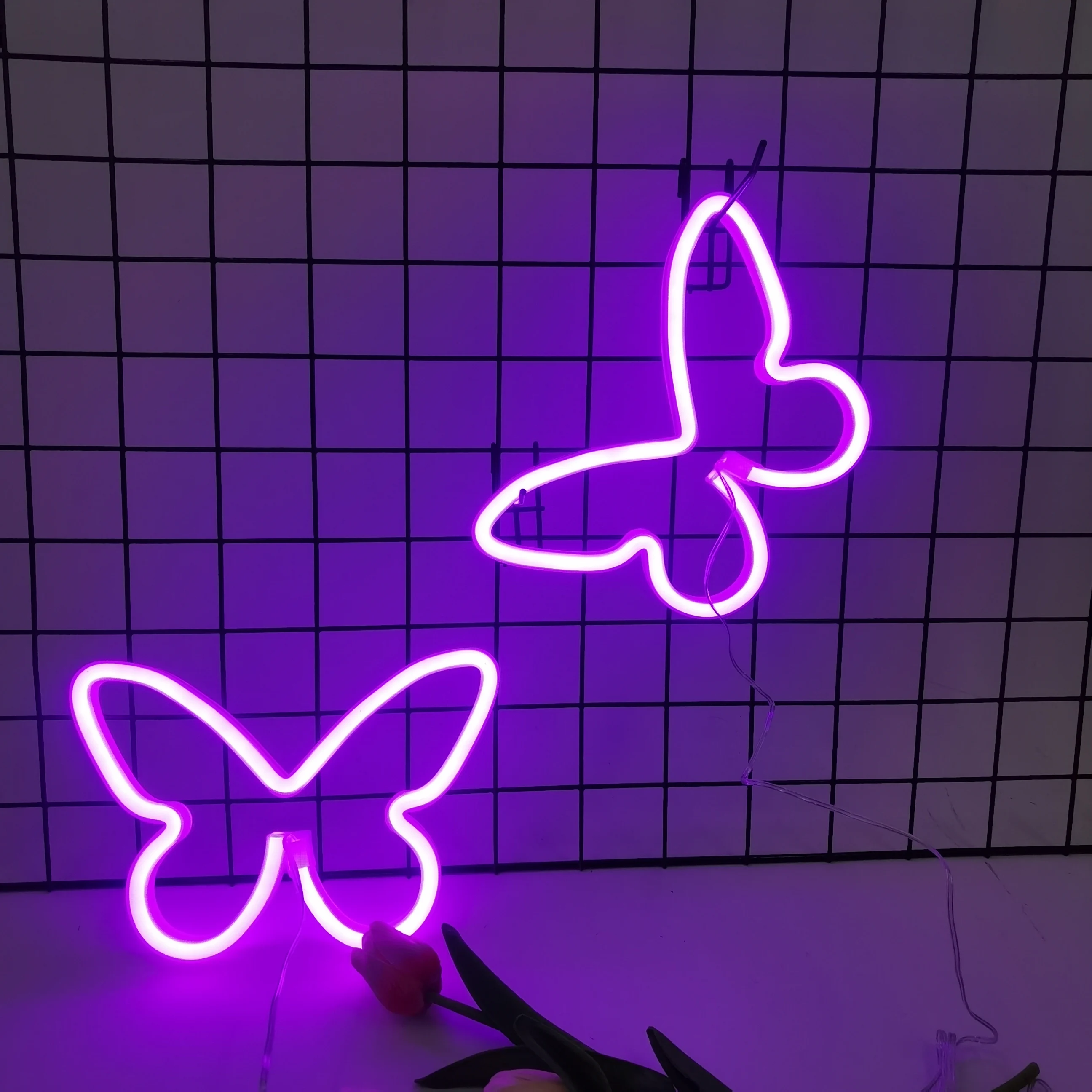 1pc, Butterfly Love LED Neon Light USB/Battery Powered, Girl's Room Birthday Christmas Wedding Party Light, Valentine's Day Gift 2