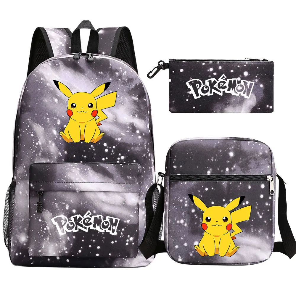 Pokémon pikachu 3pcs mochila escolar caja de almuerzo OEM