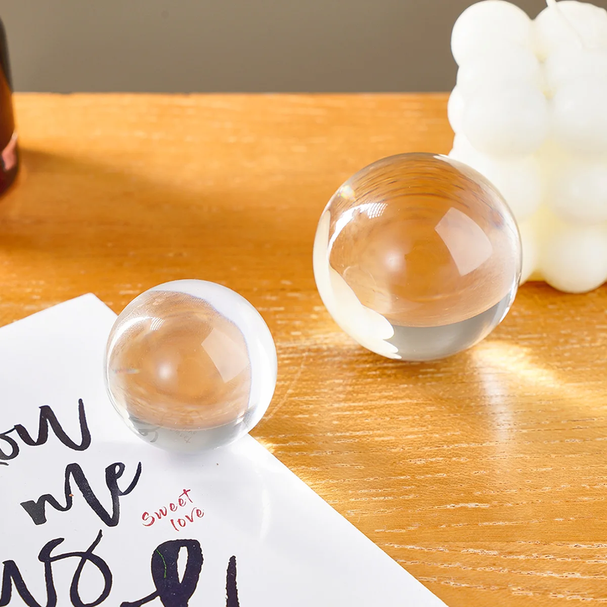 1PC, simple transparent crystal ball decorative item, transparent crystal glass ball decorative item