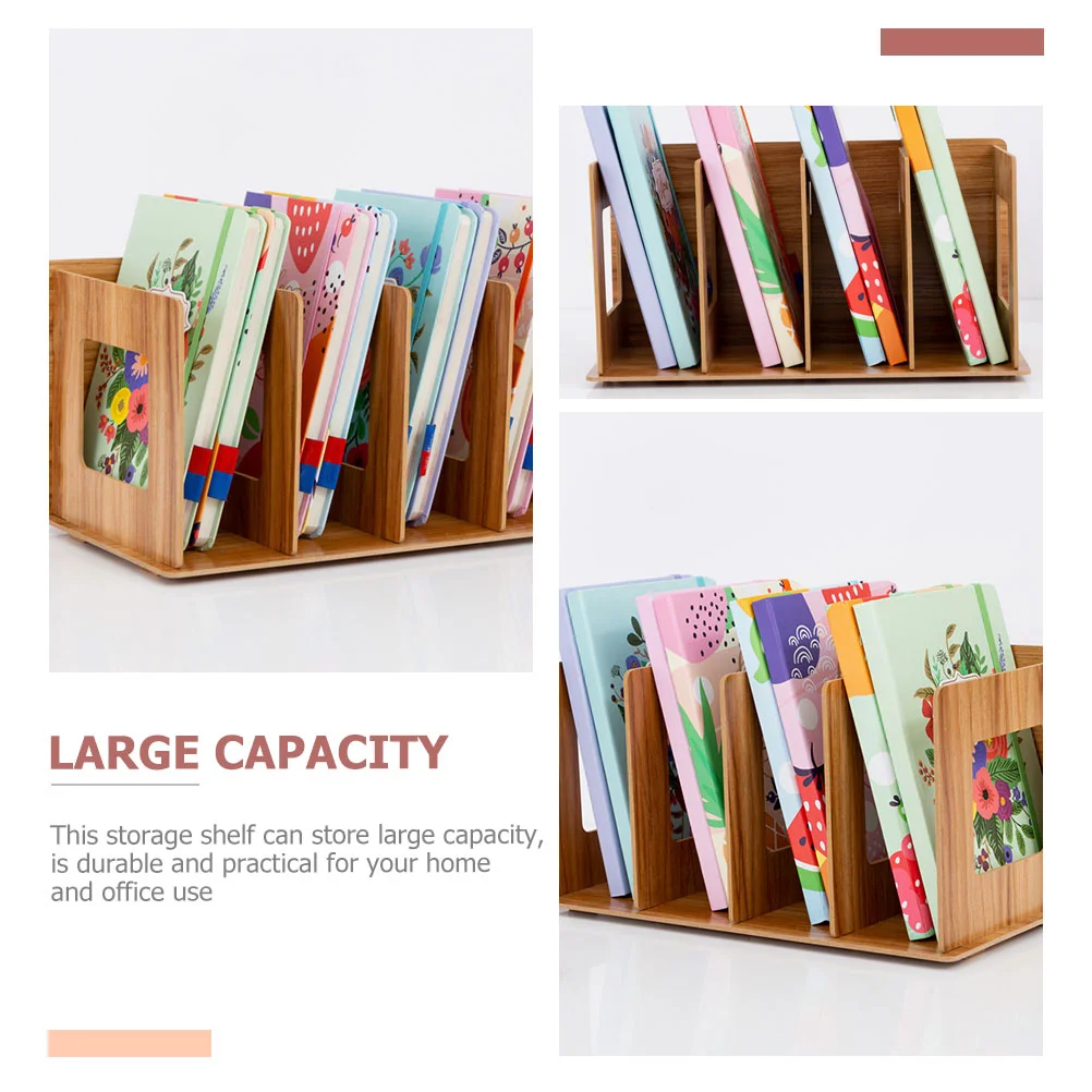 Vinyl Record Rack CD Container Table Top Bookshelf Simple Office Supply Desktop Storage Organizer Files Student