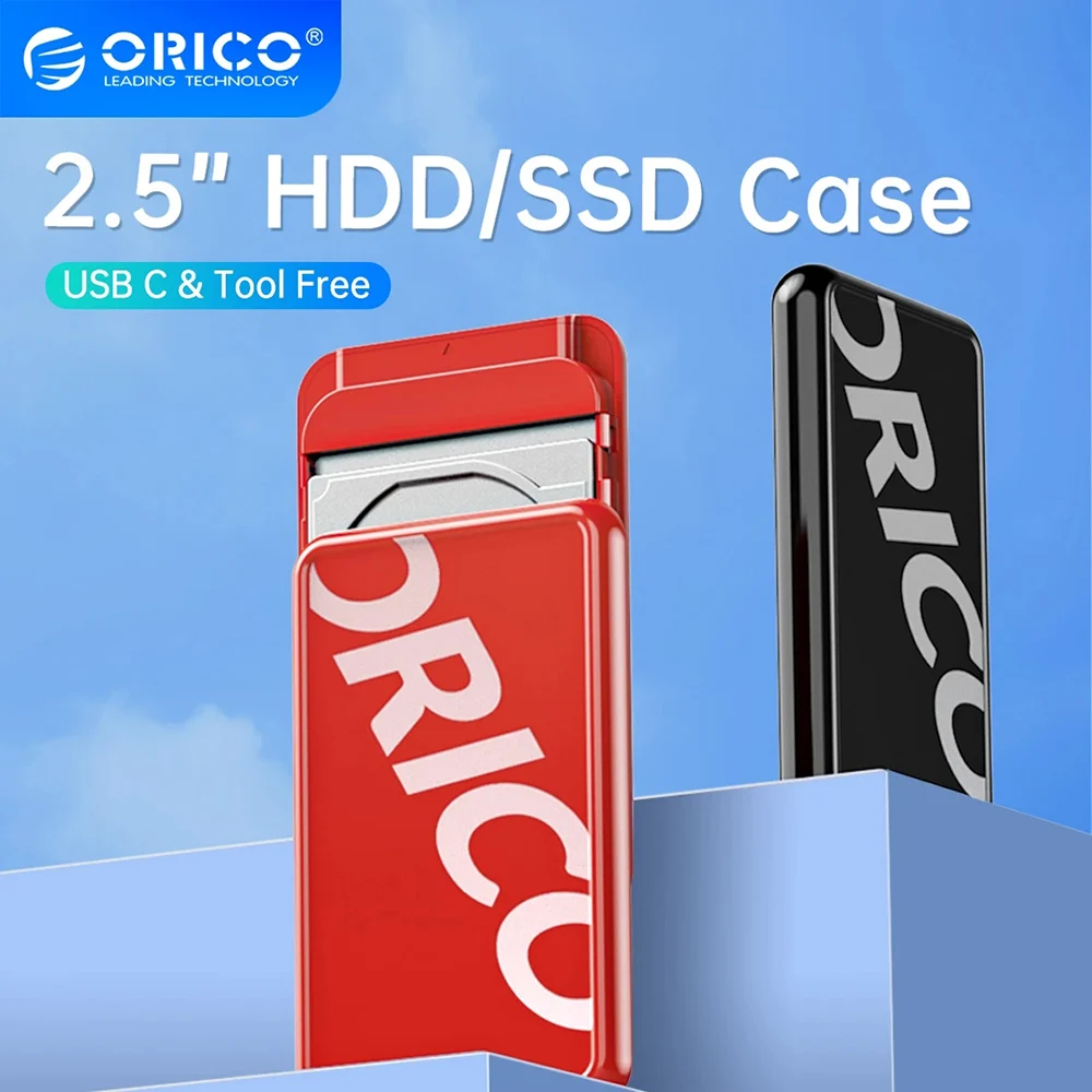 

ORICO HDD Case 2.5 Inch Type-C To USB3.0 SSD HDD Enclosure 6Gbps Super Speed Support UASP Protocol Tool-free for Laptop Notebook