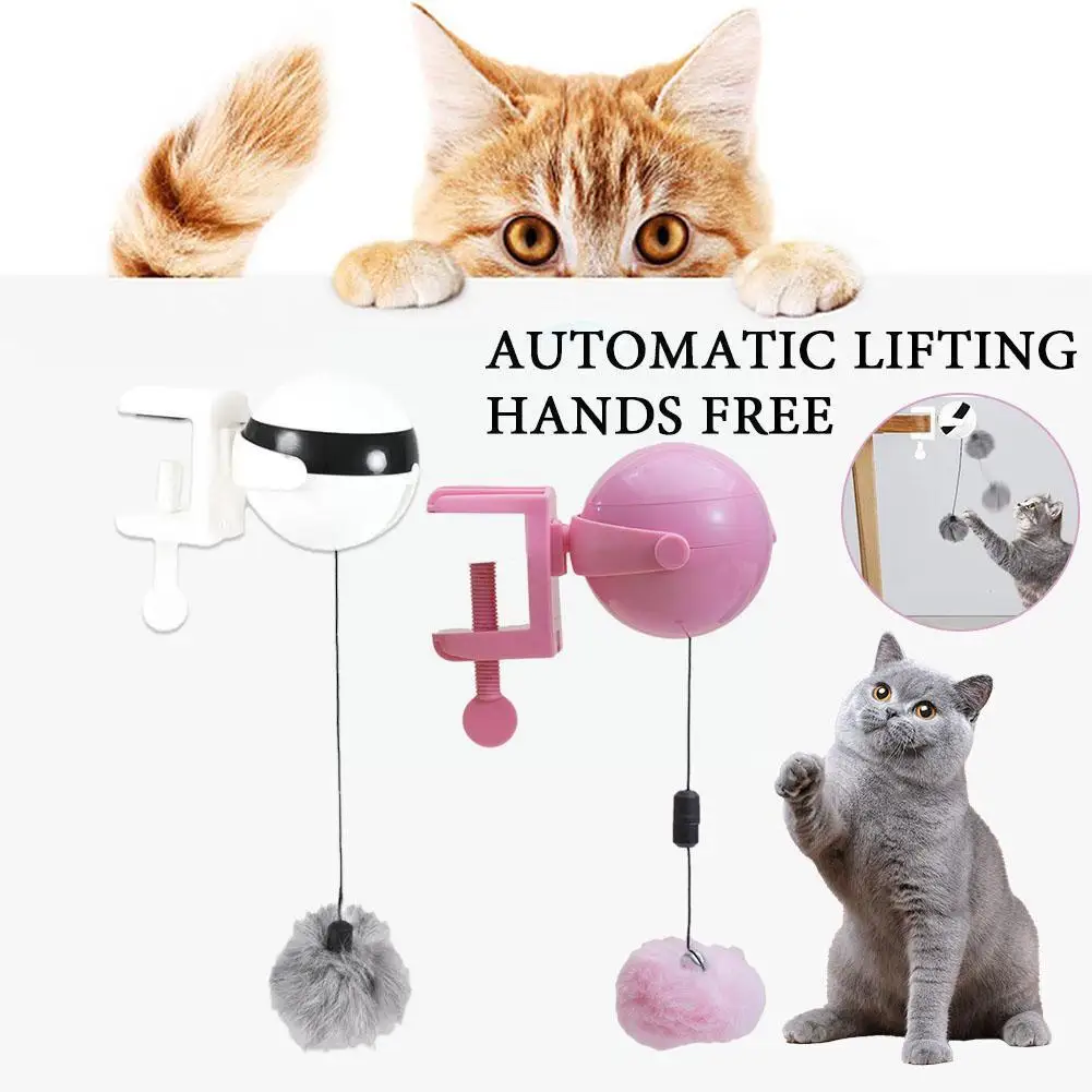 

Electric Cat Funny Toy Automatic Lifting Plush Ball Cat Teaser Interactive Toys Indoor Smart For Cats Kitten Pet Toys Suppl V1M8