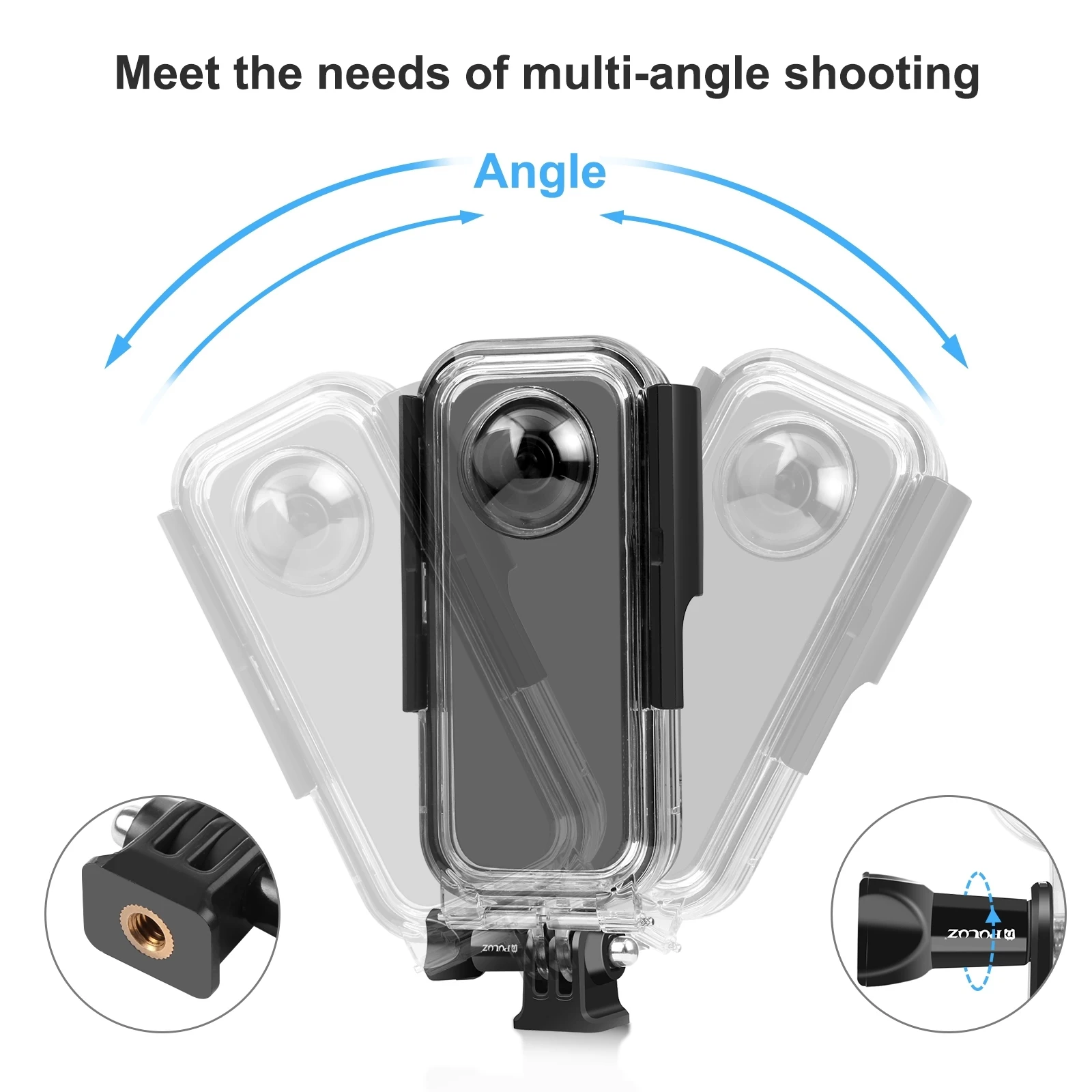 Puluz-caixa de Mergulho Subaquático Acessórios para Câmera Panorâmica Capa Impermeável para Insta360 x3 30m - Image 2