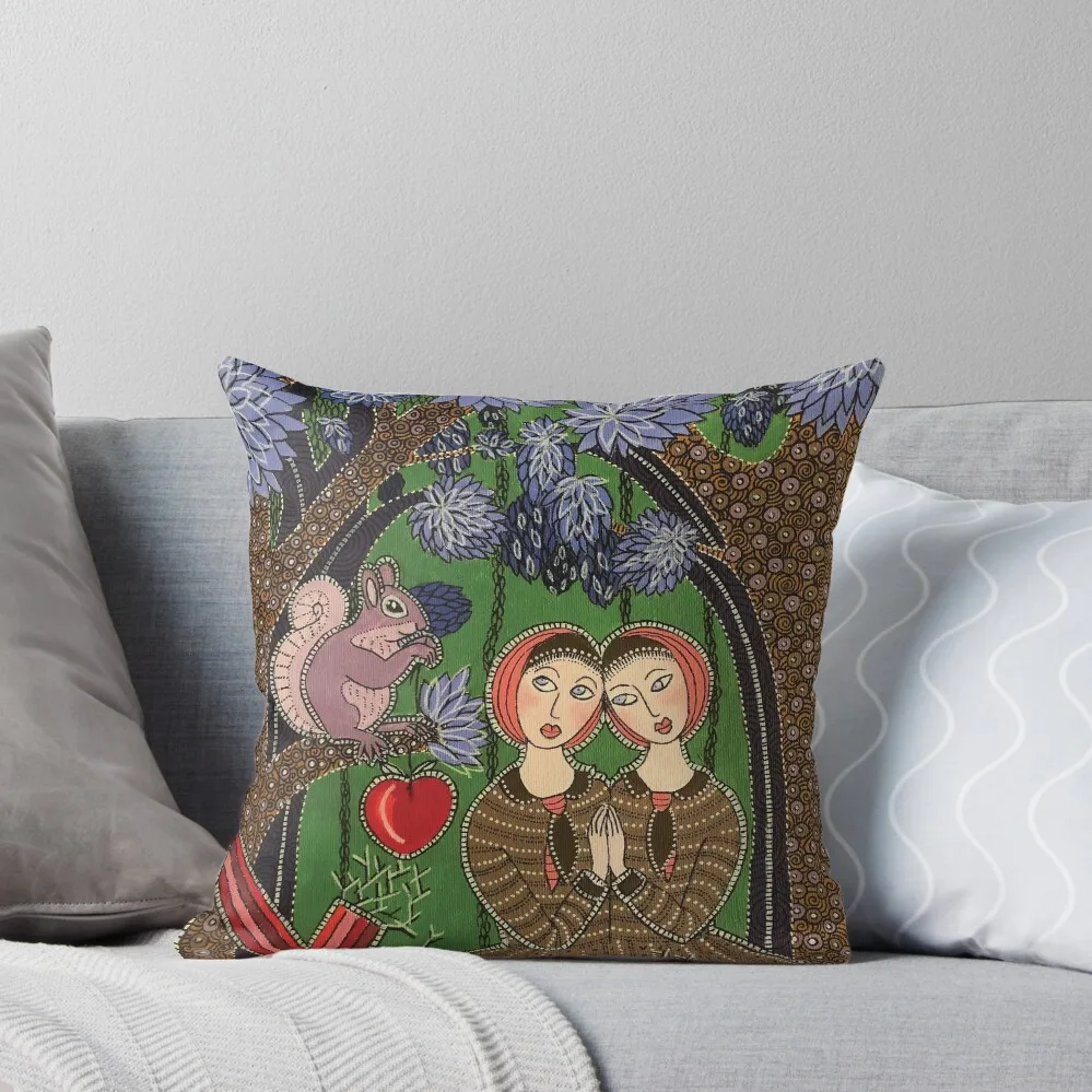 

The Squirrel Temptress. Acrylic On Canvas. Throw Pillow Pillow Case Christmas Decorative Cushions