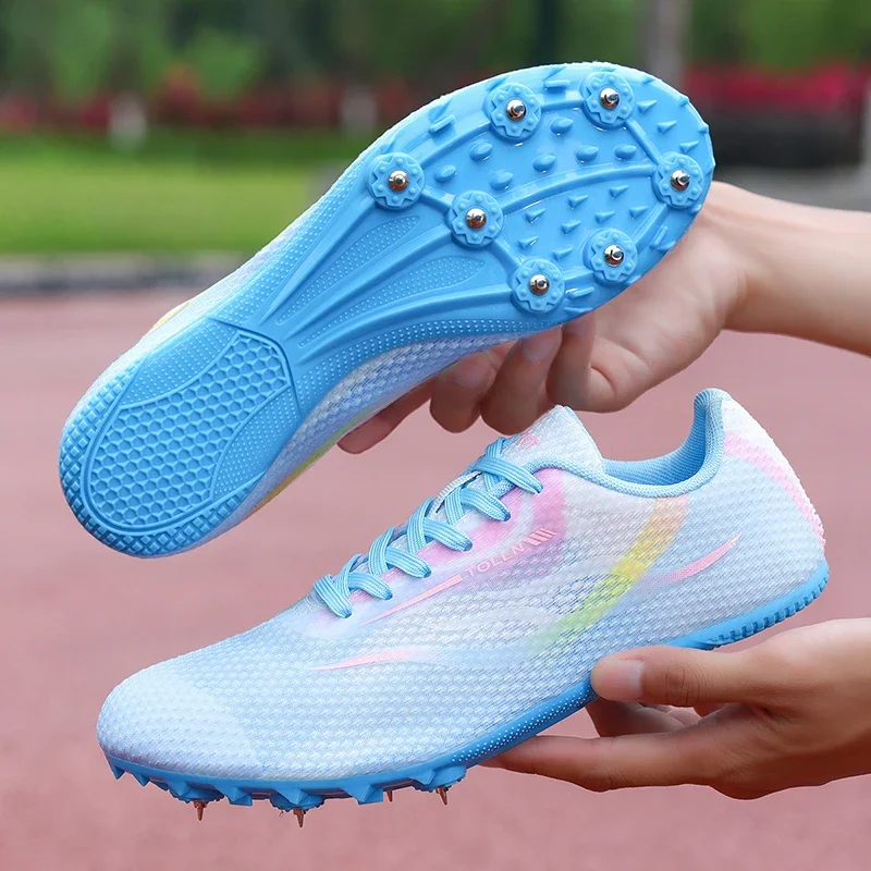 Men Track Field Shoes Running Training Lightweight Spikes Sneakers Athlete Anti Slip Sprint Sneakers Race Unisex Health Match