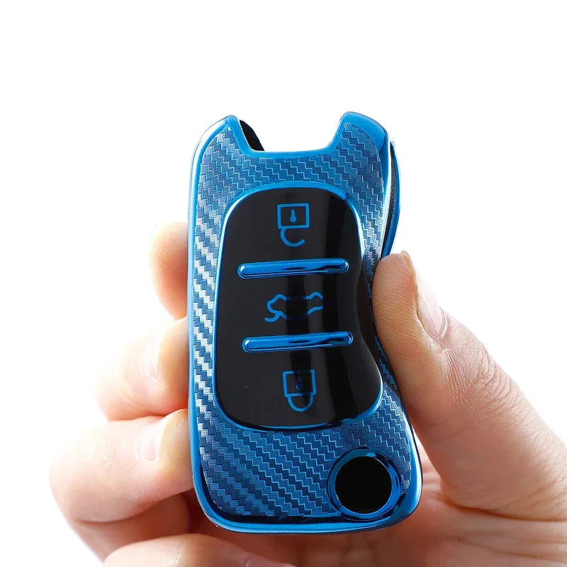 Carbon Fiber TPU Car Key Case Cover For Kia Ceed etc key case cover key case car key shell