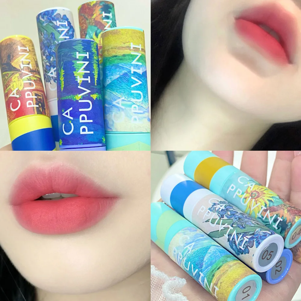 

Red Lip Glaze Art Oil Painting Matte Lip Mud Waterproof Long-lasting Moisturizing Matte Lip Gloss Net Red Hot Selling