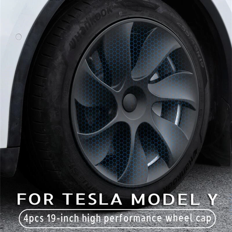 4pcs for Tesla Model Y 19 Inch Hub Cap Performance Replacement Wheel Cap Automobile Hubcap Full