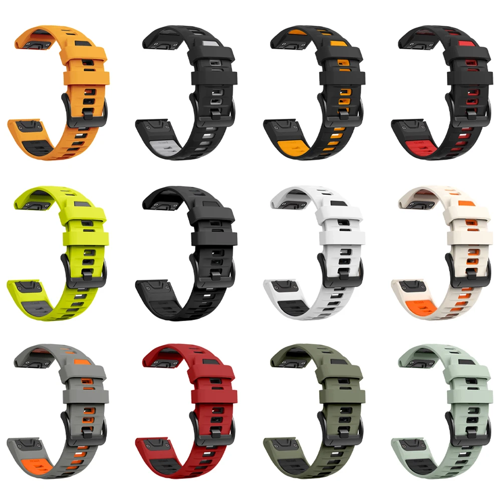 Silicone Sports Watchband - Quick Release, 2PCS, 26/22mm Strap