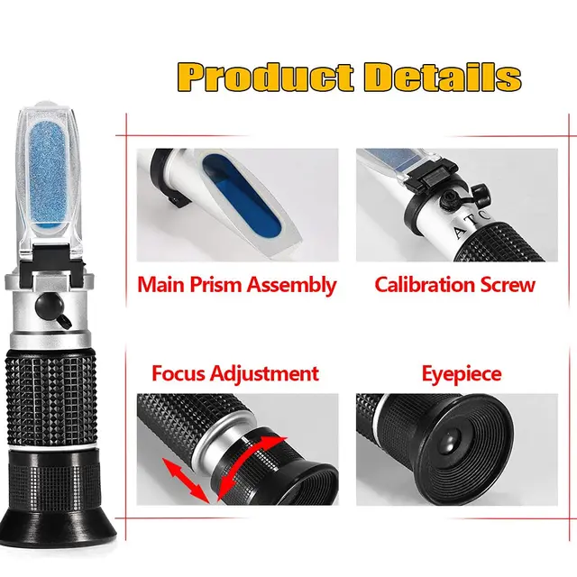 Rifrattometro Manuale Per Zuccheri 0-90% Brix - Con ATC Per Miele, Succhi E Vino | Portatile E Preciso - Foto 4