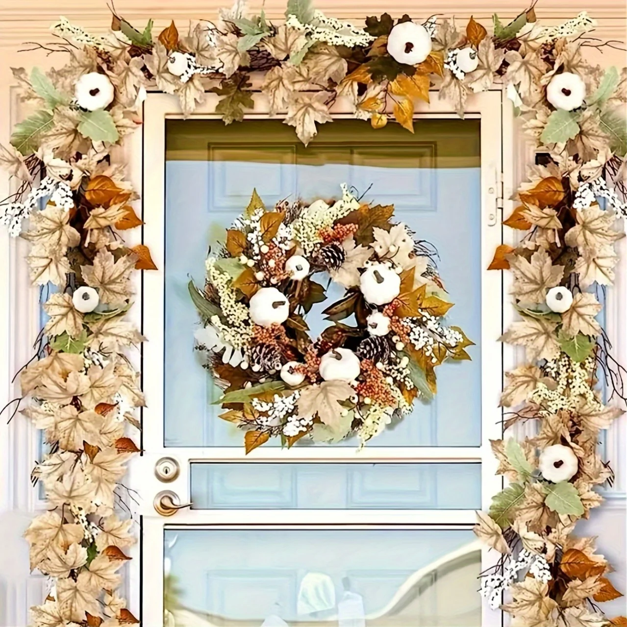 Maple Leaf & Pumpkin Wreath 4