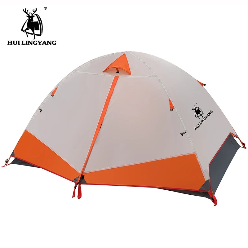 

HLY 2Persons Double Layers Aluminum Pole Tent Wind and Rain Proof Professional Outdoor Camping Portable Hiking Mountain