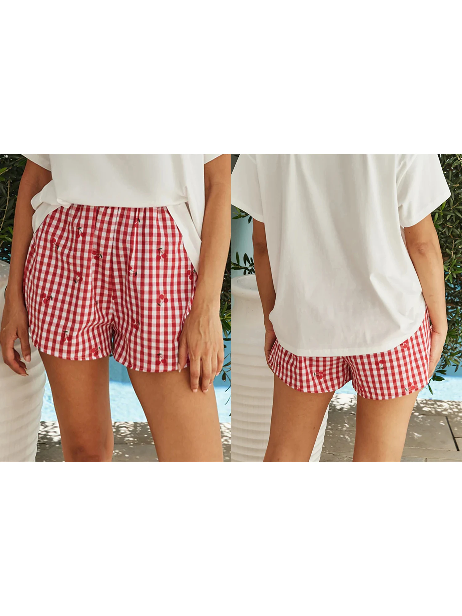 Women s Lightweight Floral Print Drawstring Lounge Shorts with Pockets for Summer Casual Wear