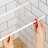 18-50cm Multifunctional Telescopic Pole,Household Adjustable Metal Rod,Punch-Free Wall Mounting Rack for Clothes Towels Shoes 2