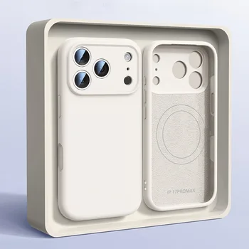 Magnetic Original Liquid Silicone Phone Case For iPhone 17 16 15 14 13 Pro Max 17Pro Air For Magsafe Wireless Cases Soft Cover 1