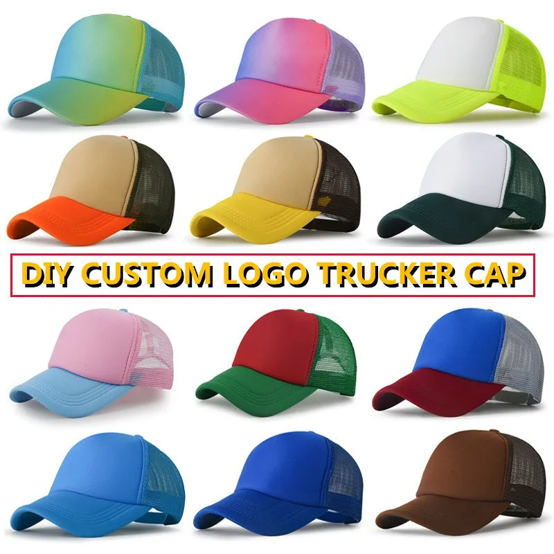 

Multi colors foam trucker caps Custom logo sports hip hop snapback hats Men women breathable baseball cap Diy personalised logo