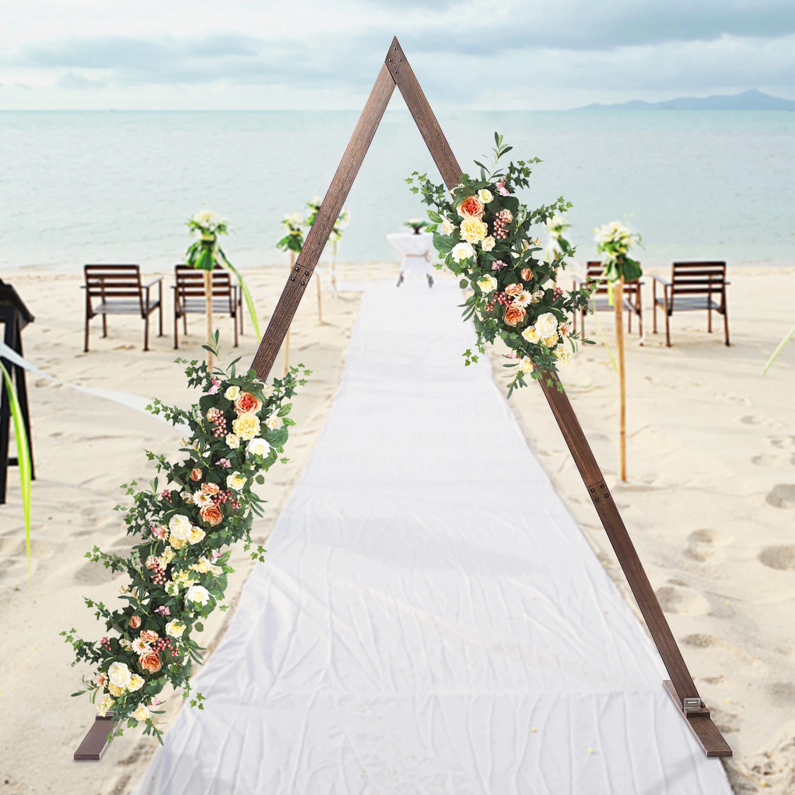 Wooden Wedding Arch 8.2FT Wood Arch for Wedding Ceremony Gorgeous Wedding Arbor Wedding Backdrop Stand for Garden Wedding
