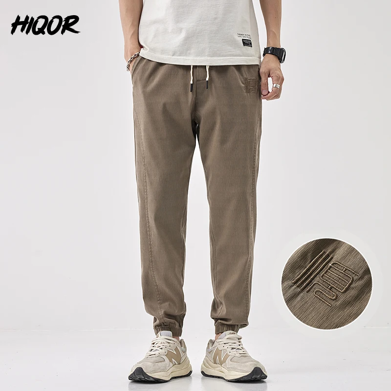 

HIQOR Men's 2023 Korean Fashion Sweatpants Summer Thin Loose Sports Harlan Pants Breathable Quick Drying Man Casual Trousers 5XL
