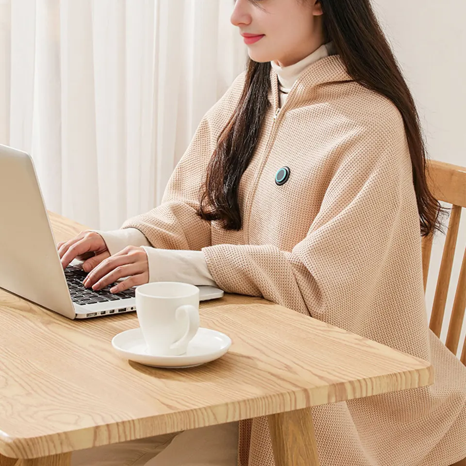 USB Electric Heated Blanket Shawl with 3 Levels