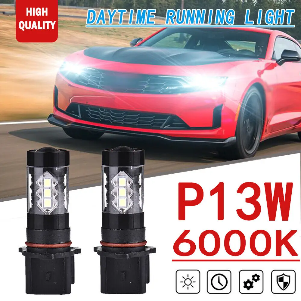 

2x P13W 160W White Car LED Fog Daytime Running Lights Bulbs Kit For Chevy Camaro