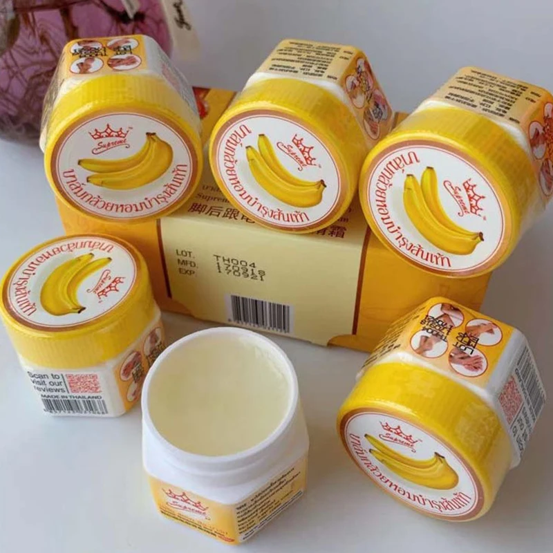 Natural Herbal Foot Pads 1 Box 20g Natural Banana Oil Anti-Drying Crack Foot Cream Heel Cracked Repair Cream Removal Dead Skin Hand Feet Care