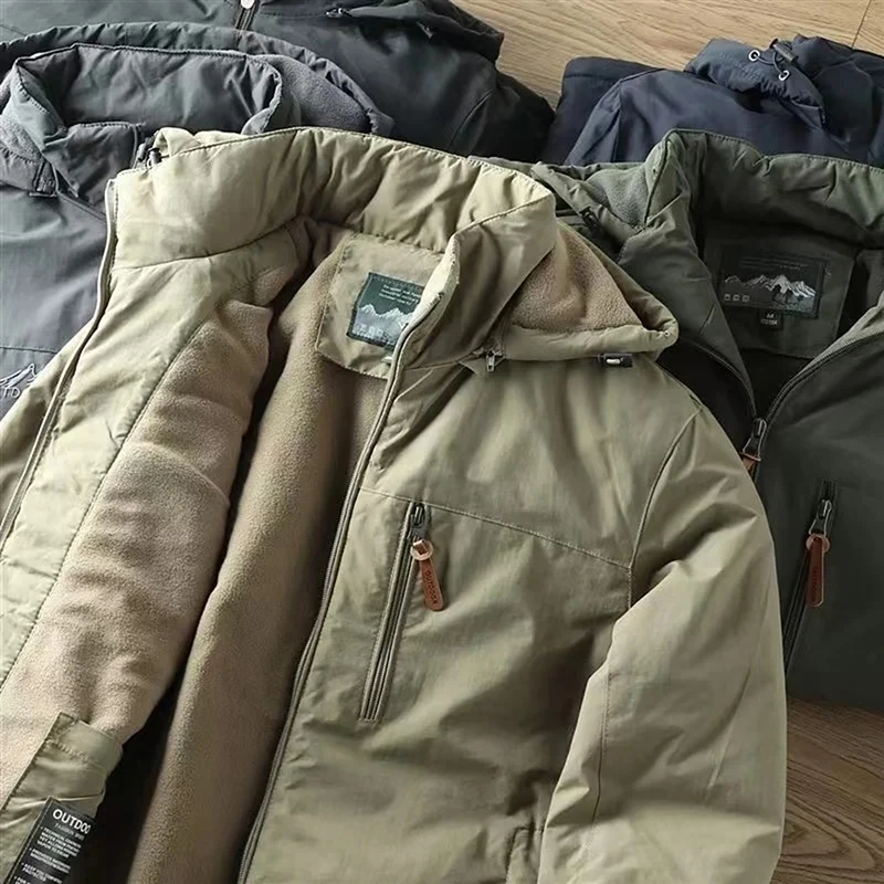 Mens Casual Tactical Jacket - Warm Padded Outdoor Coat for Autumn and Winter