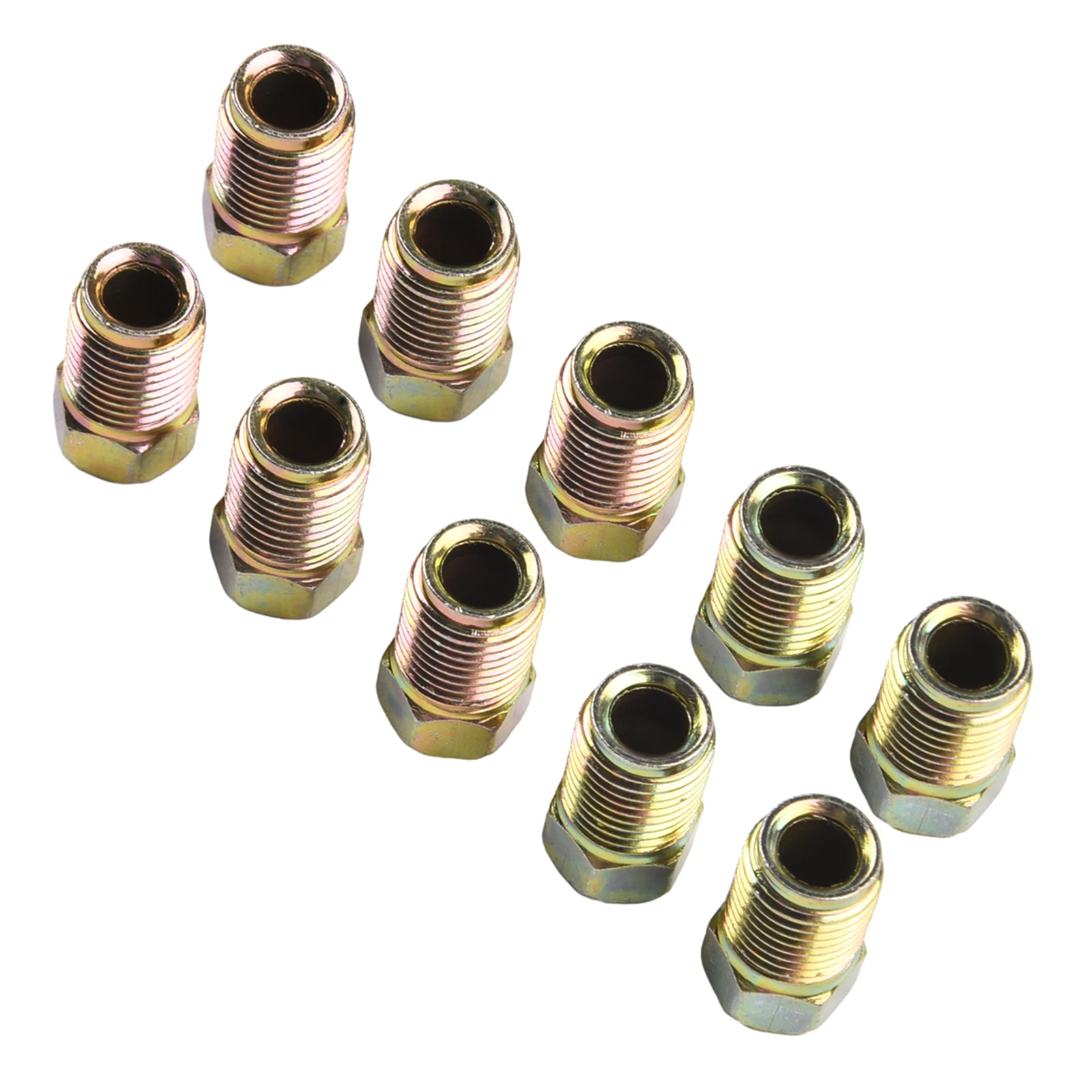 Brake Pipe M10x1.0 Threads Car Brake Line Fittings 17 X 10mm For 3/16" Steel Line Tubing For Car SUV Motorcycles 10Pcs brake oil connector