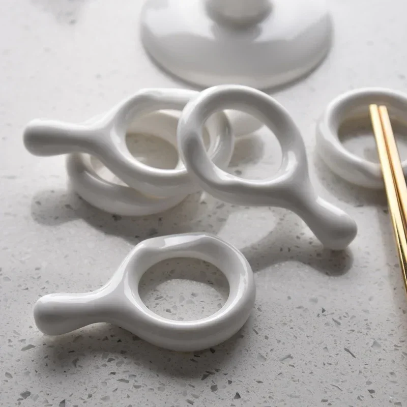 Ceramic 5 Tier Spoon Rest Household Spoon Pillow Holder Japan Style Ceramic Chopsticks Pillow Chopstick Rest for Home Tableware