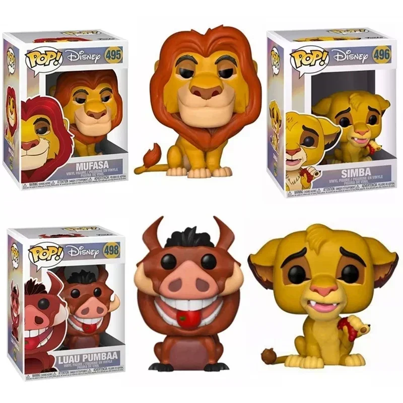 thumbnail image 1 of FUNKO POP LION KING MUFASA #495 SIMBA #496 Animación LUAU PUMBAA #498 Figura Modelo Juguetes para Niños Regalo, 1 of 5