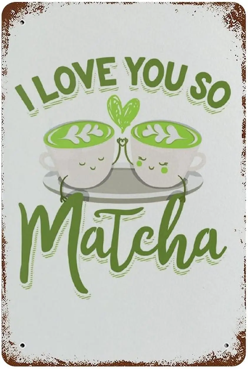 Matcha Foodie Regalo Per Foodie Ti Amo Così Matcha Food Lover Novità Metallo Targa Targa Bar Cafe Home Decor Piatto Wall Art